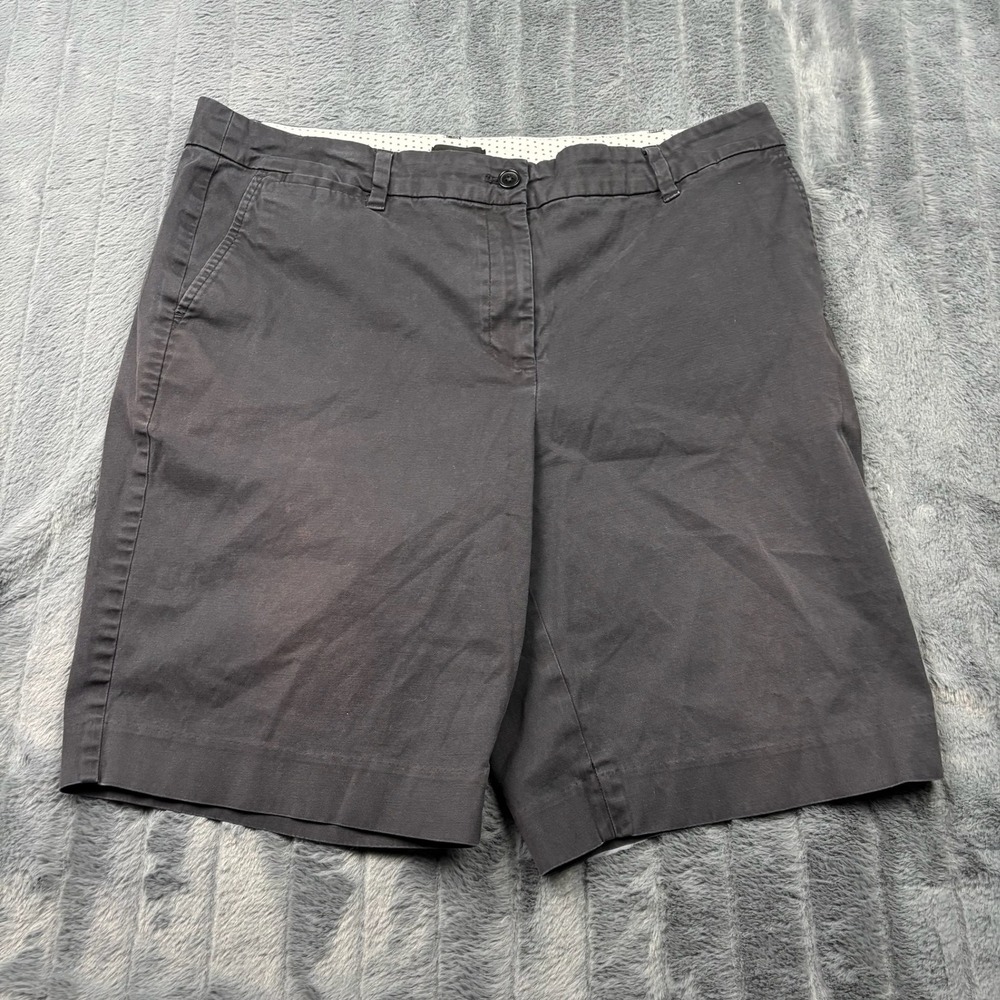 Talbots Perfect Short 10.5 Inch Inseam Chino Shorts Gray Womens 14 ID245 07/22